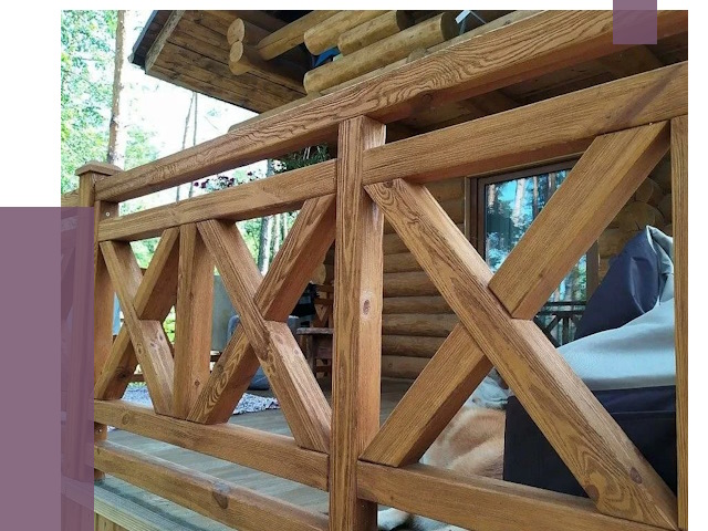 Деревянные перила под ключ в Борисоглебске от 7803 руб. 