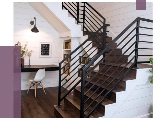 Перила для лестницы в доме в Борисоглебске от 7543 руб. — ПРОЛЁТ-Брс