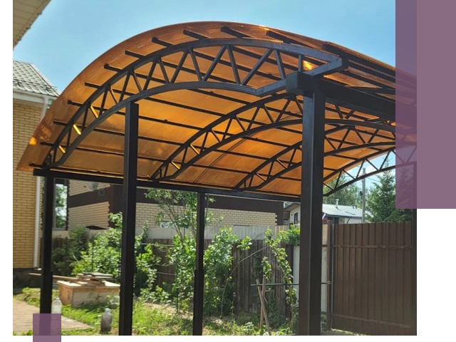 Изготовление навесов под ключ в Борисоглебске из качественных материалов