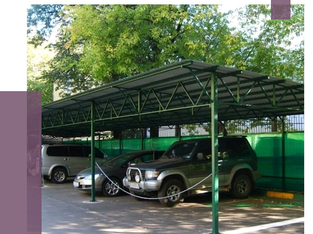 Навесы для парковки в Борисоглебске от 81671 руб. заказать | ПРОЛЁТ-Брс