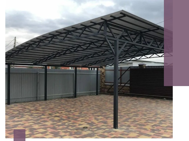 Металлические навесы под ключ в Борисоглебске — изготовление и монтаж