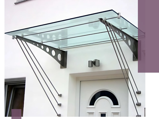 Козырьки над входом под ключ в Борисоглебске — изготовление и монтаж