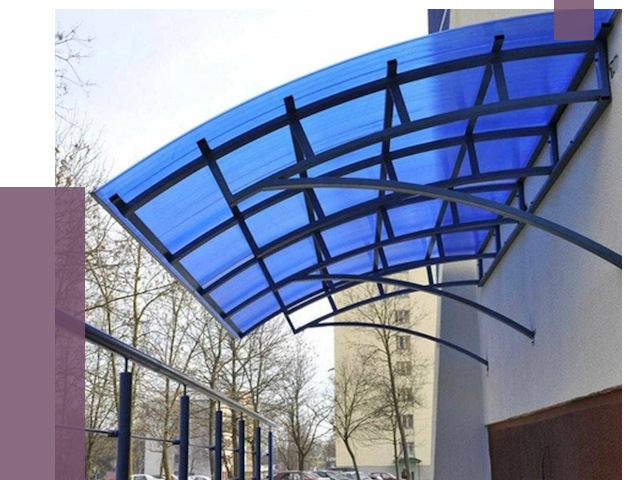 Козырьки из поликарбоната в Борисоглебске от 4370 руб. под ключ | ПРОЛЁТ-Брс