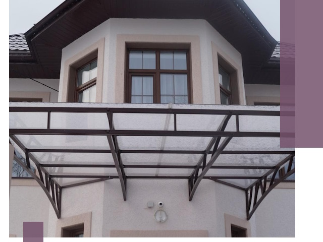 Козырьки из поликарбоната под ключ в Борисоглебске